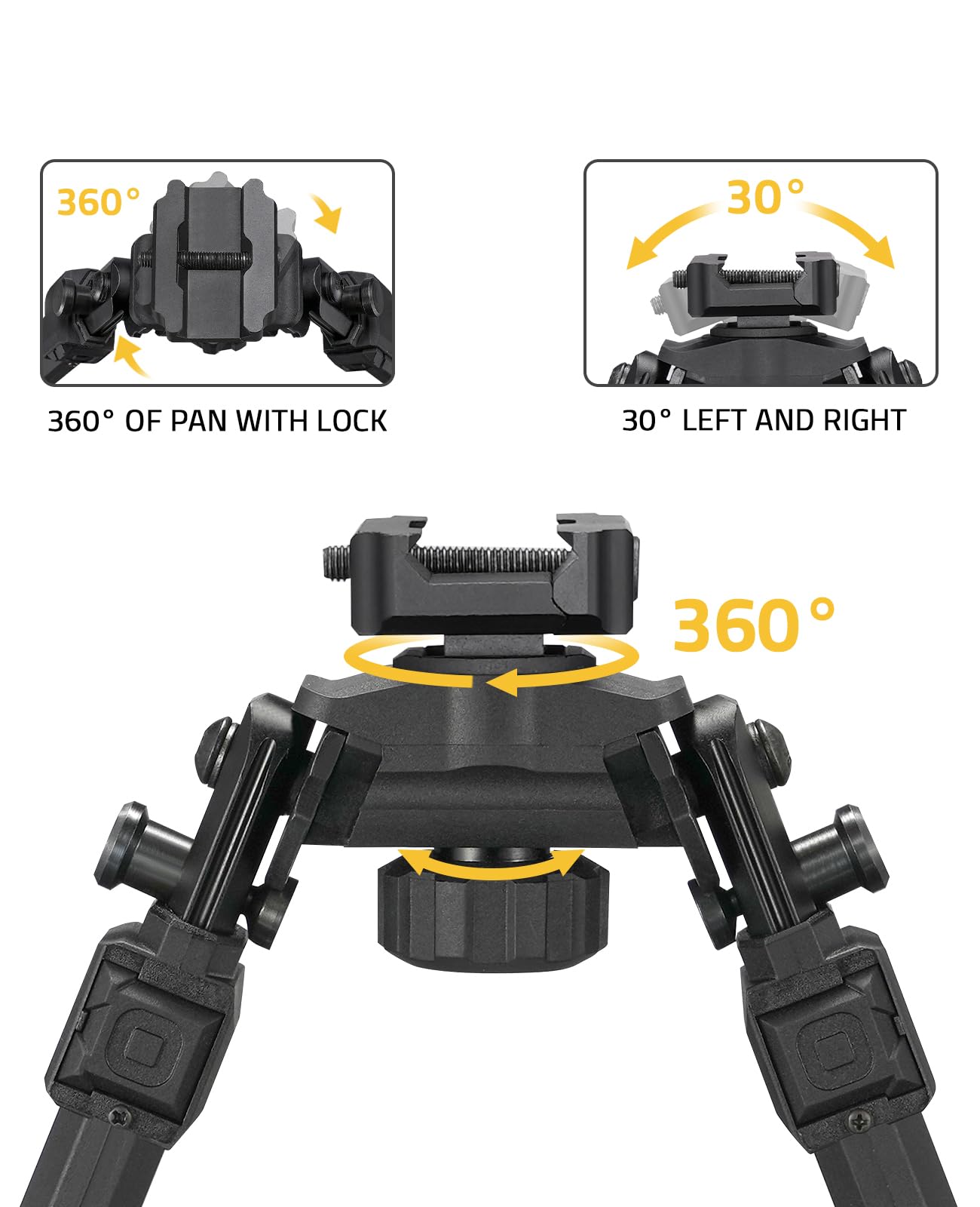 CVLIFE 8-11 Inch Bipod with 360 Degrees Swivel Tilt Bipod Lightweight Bipods