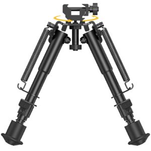 cvlife 6-9 inch picatinny bipod with 360 degrees swivel bipod picatinny adapter & spring return rifle bipods for hunting