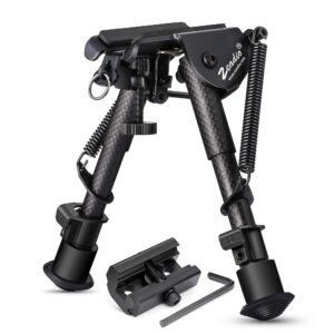 Zeadio 6-9 Inches Carbon Fiber Tactical Bipod, Spring Return Bipod with Sling Mount and 20mm Picatinny Weaver Rail Mount