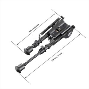 Zeadio 6-9 Inches Carbon Fiber Tactical Bipod, Spring Return Bipod with Sling Mount and 20mm Picatinny Weaver Rail Mount