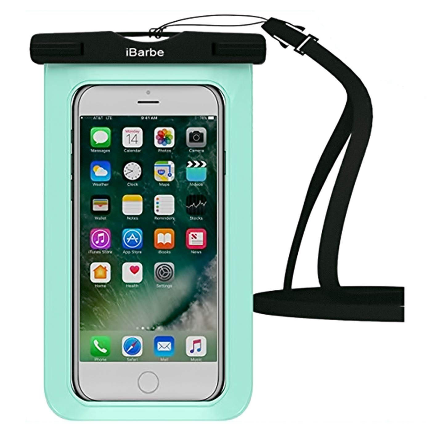 iBarbe Waterproof Case,2 Pack Universal Cell Phone Dry Bag Pouch Underwater Cover for iPhone X 8 Plus 7 7 Plus 6S 6 6S Plus SE Samsung Galaxy Note s9 s s8 LUS S7 S6 Edge etc.to 5.7 inch,Teal