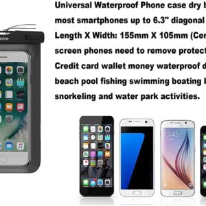 iBarbe Waterproof Case,2 Pack Universal Cell Phone Dry Bag Pouch Underwater Cover for iPhone X 8 Plus 7 7 Plus 6S 6 6S Plus SE Samsung Galaxy Note s9 s s8 LUS S7 S6 Edge etc.to 5.7 inch,Teal