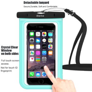 iBarbe Waterproof Case,2 Pack Universal Cell Phone Dry Bag Pouch Underwater Cover for iPhone X 8 Plus 7 7 Plus 6S 6 6S Plus SE Samsung Galaxy Note s9 s s8 LUS S7 S6 Edge etc.to 5.7 inch,Teal