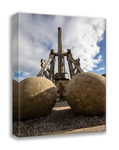 artdirect defensive stone slingshot urquhart castle loch ness-scotland ii 13x18 gallery wrapped canvas museum art by norring, tom