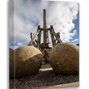 ArtDirect Defensive stone slingshot Urquhart Castle Loch Ness-Scotland II 13x18 Gallery Wrapped Canvas Museum Art by Norring, Tom