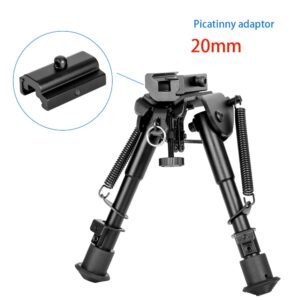 6-9 Inches Bipod Tactical Airsoft Rifle Hunting Bipod Weaver Quad Rail Mount Sling Stud Swivel Picatinny Slot Adaptor 20mm Bipod Adapter