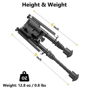 CVLIFE Rifle Bipod, 6-9 Inches Picatinny Bipod w/Quick Release Adapter