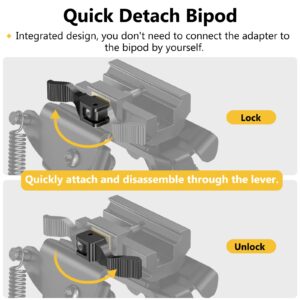 CVLIFE Rifle Bipod, 6-9 Inches Picatinny Bipod w/Quick Release Adapter