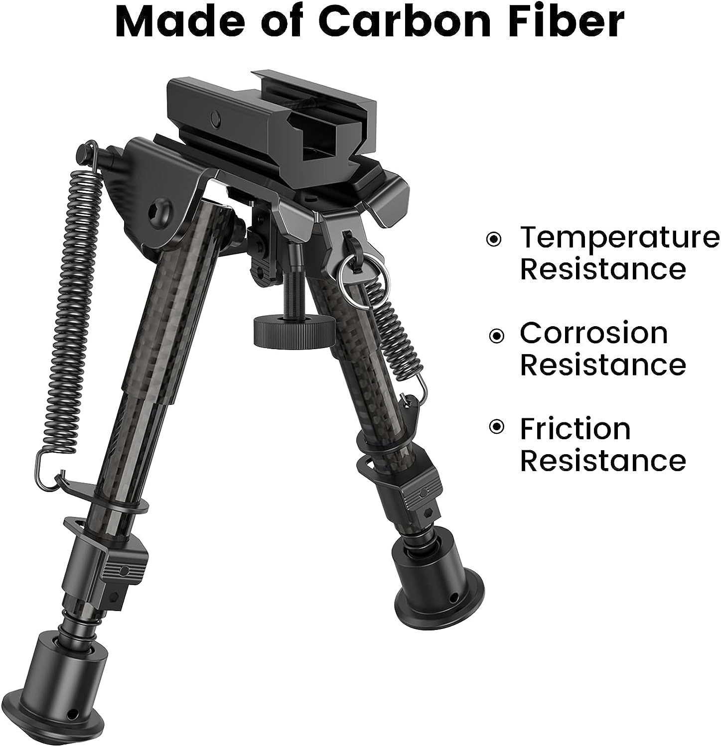 CVLIFE Bipod, Carbon Fiber Bipod for Rifle with Picatinny Adapter 6-9 Inches Bipod