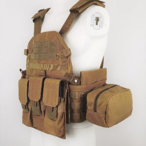 Invenko Heavy Duty Tactical Molle Airsoft Vest Outdoor Hunting Paintball Sports Outdoor Gaming Security Gurad Duty Soft Vest (tan)