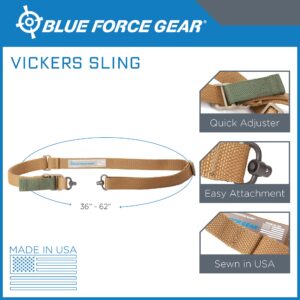 Blue Force Gear Vickers Push Button Sling | Adjusts for Carrying Positions | 2 Point Sling with QD Points | 36-62 inches (Multicam Camo)