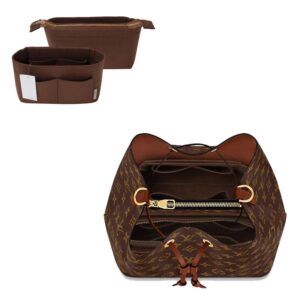 ztujo purse organizer,bag organizer,insert purse organizer with 2 packs in one set fit neonoe noé series perfectly (brown)