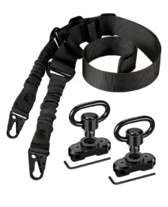 cvlife two-point sling adjustable length, with anti-rotation sling swivels 2 pack, black