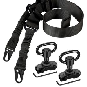 CVLIFE Two-point Sling Adjustable Length, with Anti-Rotation Sling Swivels 2 Pack, Black