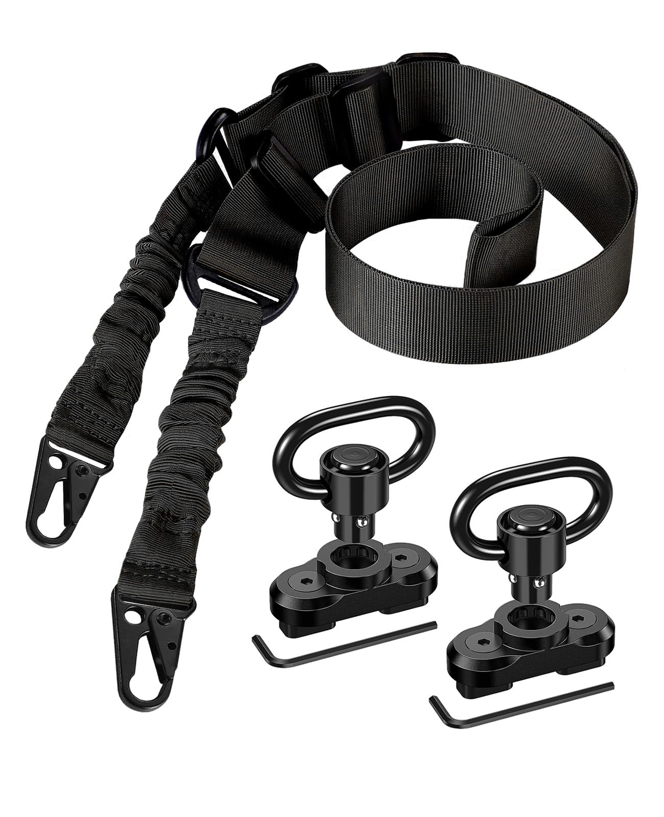 CVLIFE Two-point Sling Adjustable Length, with Anti-Rotation Sling Swivels 2 Pack, Black