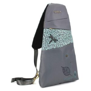 chala group, handbags dragonfly cv-escape sling backpack, gray, 9 inch x 16 inch x 1.25 inch