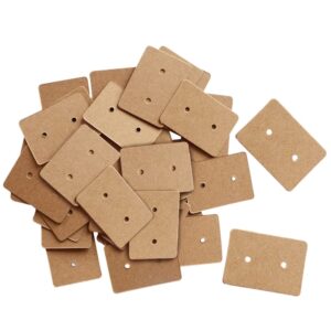 g2plus 200pcs earring display cards, kraft paper earrings holder card, 1.10" x 1.57" ear stud earring card for handmade earrings, studs selling and small jewelries (brown)