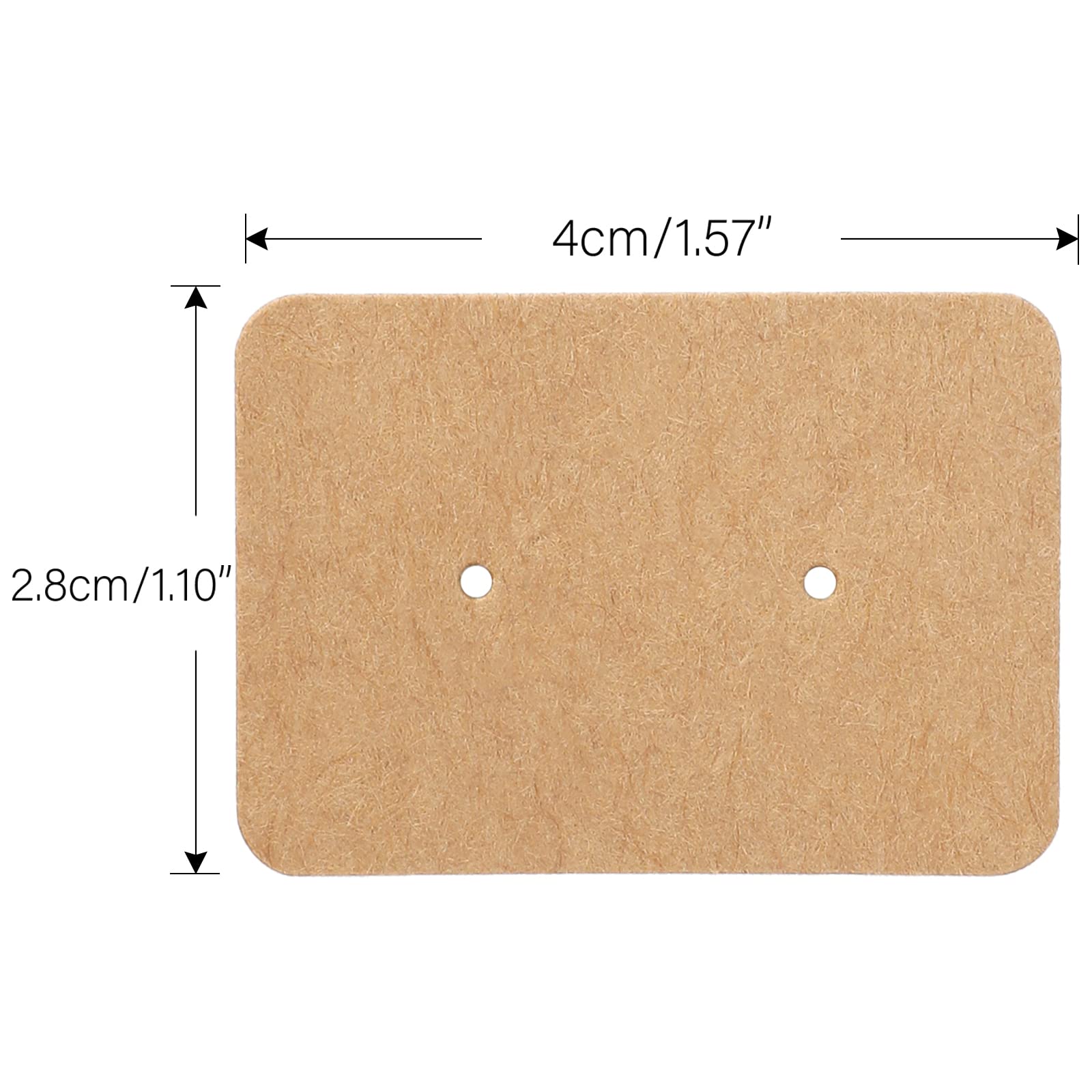 G2PLUS 200PCS Earring Display Cards, Kraft Paper Earrings Holder Card, 1.10" x 1.57" Ear Stud Earring Card for Handmade Earrings, Studs Selling and Small Jewelries (Brown)