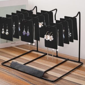 MIAHART 400 Pcs Black Earring Cards Black Earring Holder Cards with Self-Sealing Bags and Clear Earring Backs for Earrings Necklace Display Hanging Jewelry Packaging