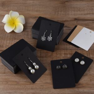 MIAHART 400 Pcs Black Earring Cards Black Earring Holder Cards with Self-Sealing Bags and Clear Earring Backs for Earrings Necklace Display Hanging Jewelry Packaging