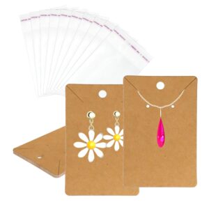 dohia earring display cards with bags 3.5x2.36 inch earring display holder cards blank paper cards sturdy earring cards for earrings necklace jewelry displaying d2-ssnpk