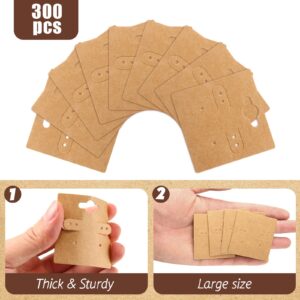 300 Pcs Paper Earring Cards for Selling Stud Kraft Earring Display Cards with 6 Holes Jewelry Display Blank Earring Packaging for Jewelry Crafts Hanging Display Retail