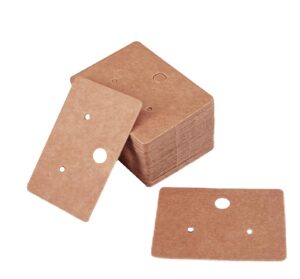 tiamall 200 pcs earring cards earring card holder hanging earrings card earring display cards kraft paper tags earring packaging (brown)