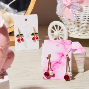 800 Pieces Earring Cards for Selling 200 Marble Earring Display Cards with 200 Self Sealing Bags and 400 Earring Backs Jewelry Packaging Display Cards, 4 Color