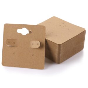 100 pcs earring cards for selling hanging earring display cards kraft paper earring card holder blank paper cards with 6 holes cardboard earring holders for selling earring diy crafts retail