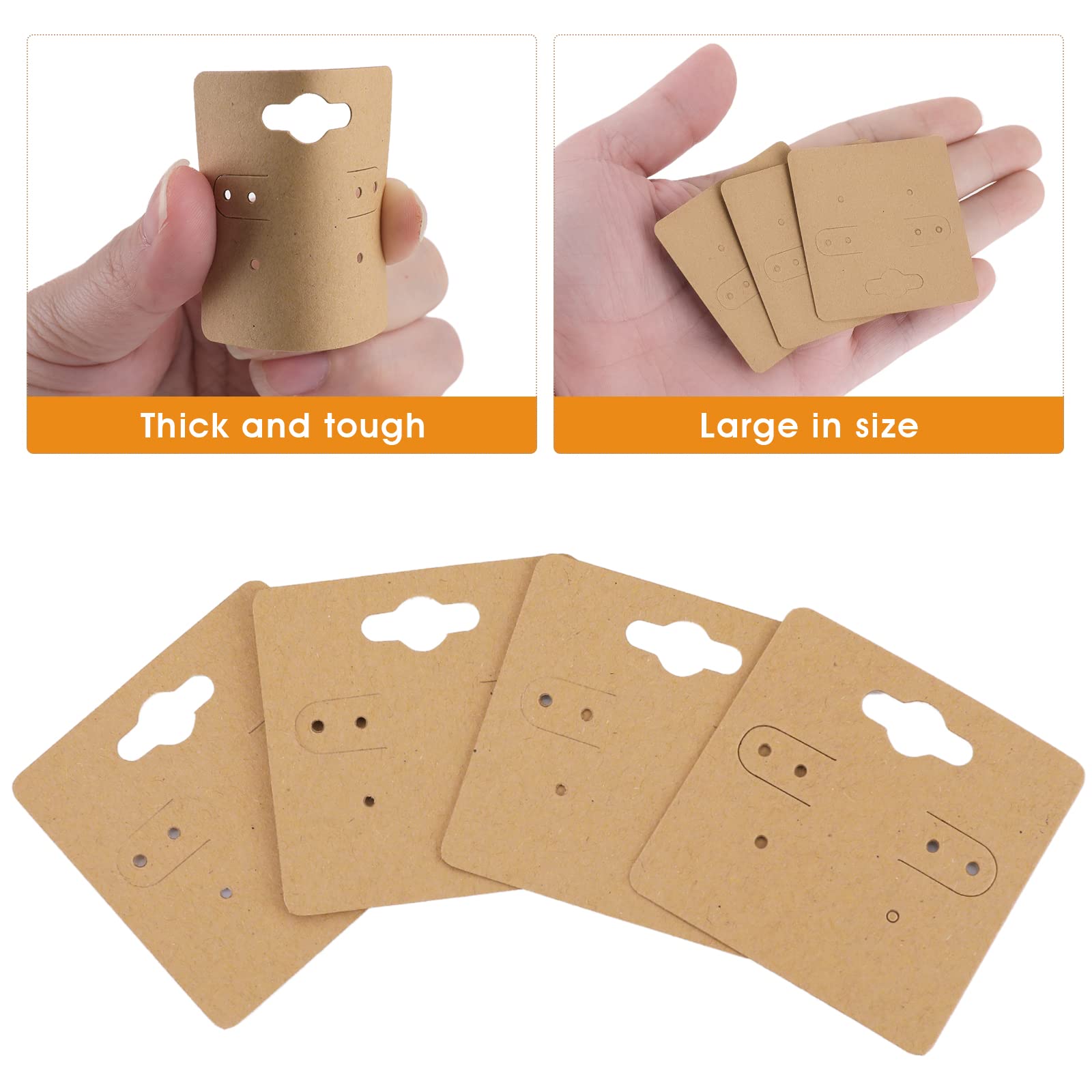 100 Pcs Earring Cards for Selling Hanging Earring Display Cards Kraft Paper Earring Card Holder Blank Paper Cards with 6 Holes Cardboard Earring Holders for Selling Earring DIY Crafts Retail