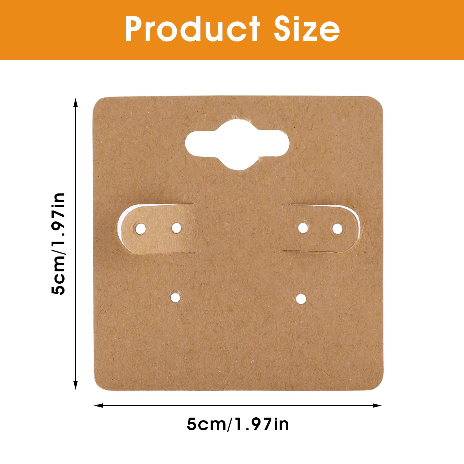 100 Pcs Earring Cards for Selling Hanging Earring Display Cards Kraft Paper Earring Card Holder Blank Paper Cards with 6 Holes Cardboard Earring Holders for Selling Earring DIY Crafts Retail