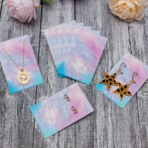 Lamantery Clouds Necklace Card Earring Cards for Display Jewelry Display Hanging Card Hang Tag 100Pack 3.5“ x 2.4"