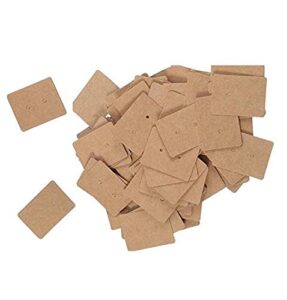 dnhcll 100 pcs brown kraft paper earring display hang cards ear studs display hang tags,35mm x 25mm/1.37" x 0.98"