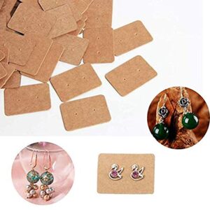 DNHCLL 100 PCS Brown Kraft Paper Earring Display Hang Cards Ear Studs Display Hang Tags,35mm x 25mm/1.37" x 0.98"