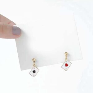 Funny Poker Dangle Earrings Cool Playing Cards Dangle Drop Stud for Women