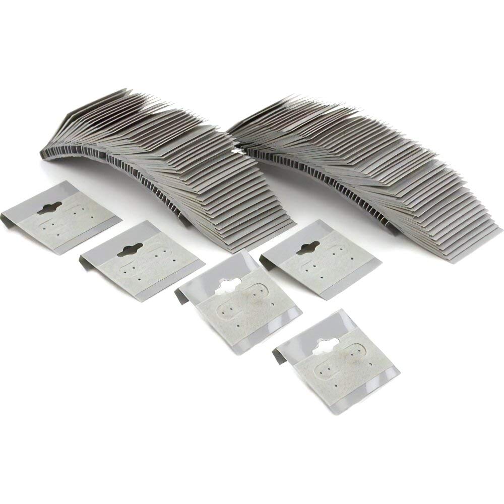 100 Grey Hanging Earring Cards Jewelry Display 1.5"