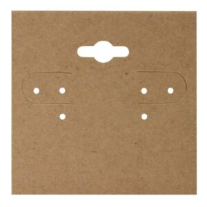 RJ Displays Plastic Plain Blank Kraft Hanging Earring Cards (Pack of 100)