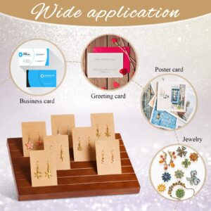 102 Pcs 2 Pcs Wooden Earring Display Stands Earring Display Holder with 100 Pcs Earring Cards for Selling Earring Necklace Cardboard Organizer Ring Jewelry Photo Business Card