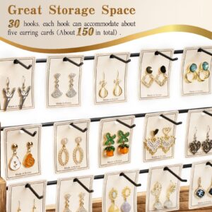 Poyilooo Earring Display for Selling, Solid Wood Jewelry Display for Selling Vendors, Large Capacity Earring Display Stands for Selling Rack Holder for Earring Cards, Keychain, Necklace