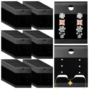 ira pollitt 200 pcs black velvet plastic display cards earring card holder for earrings, ear studs jewelry accessory display