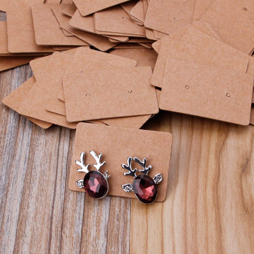 Earring Dangler,100Pcs/Set Kraft Paper Cards Earrings Ear Studs Display Jewelry Packaging Cards