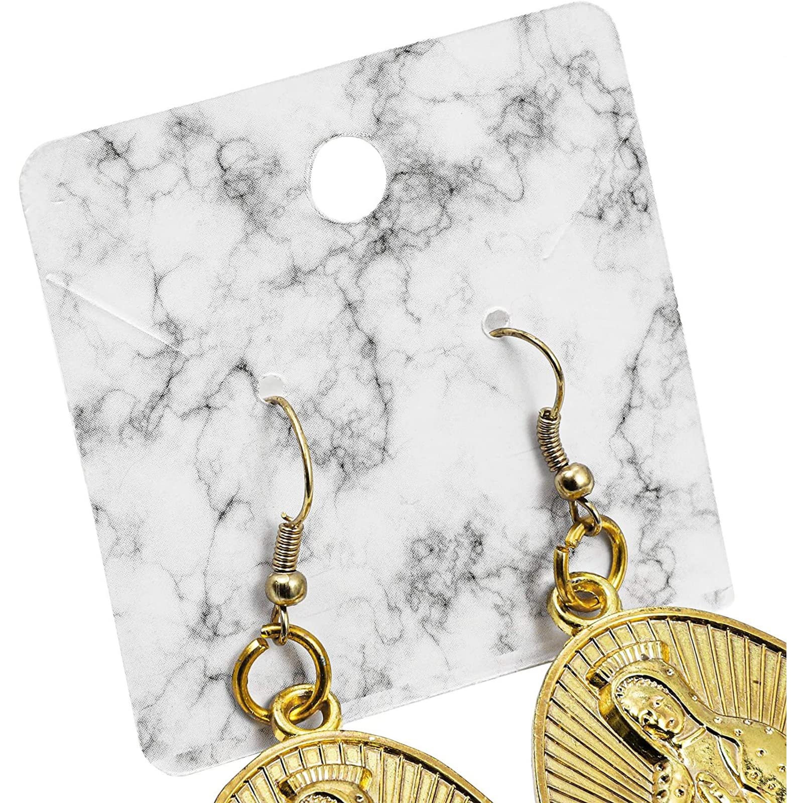 Jewelry Display Cards in Marble Design (2 x 2 Inches, 300-Pack)