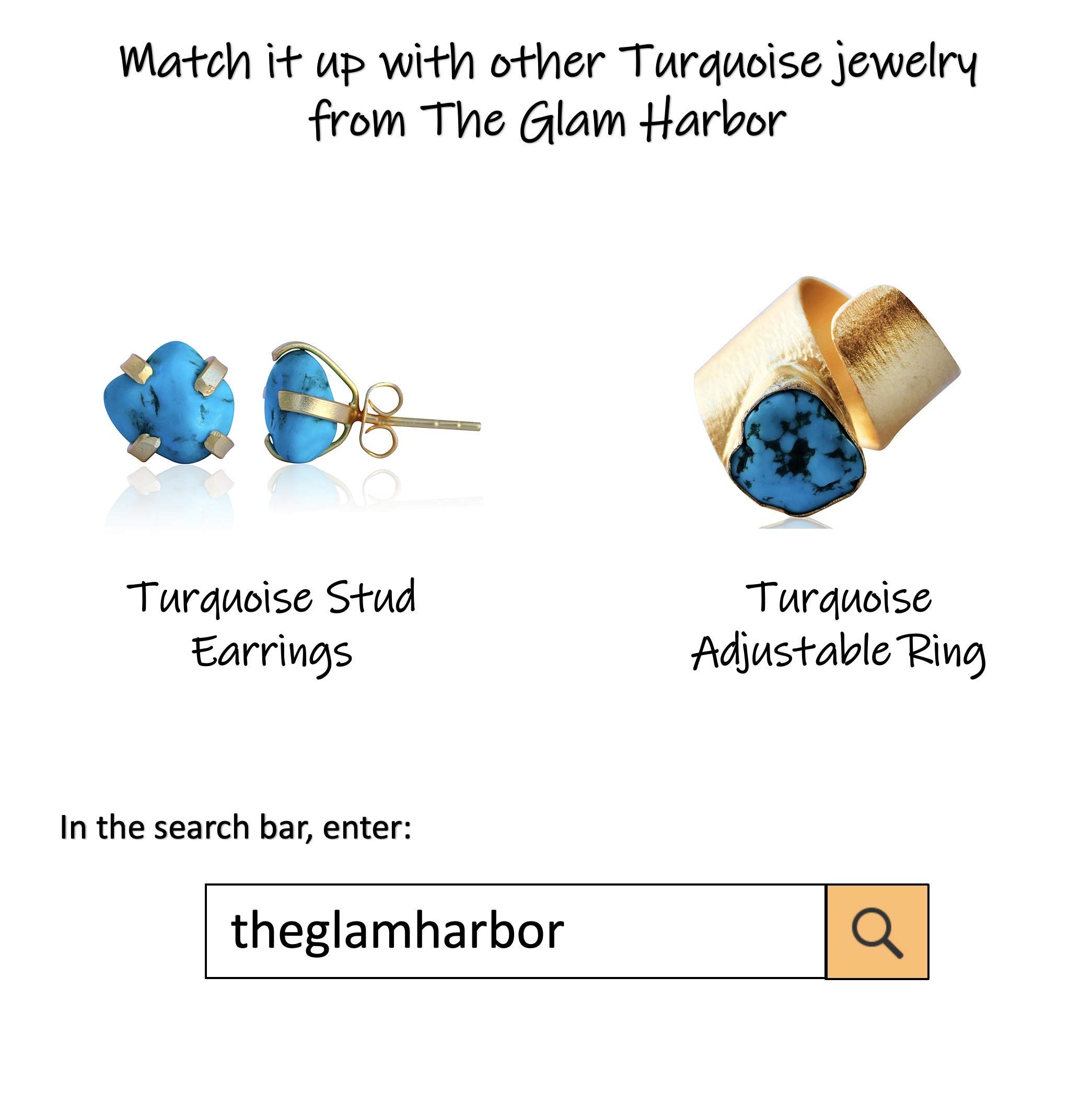 Handmade Raw Gemstone Stud Earrings 18K Gold Plated Birthstone Hypoallergenic Crystal Jewelry by TheGlamHarbor (turquoise)