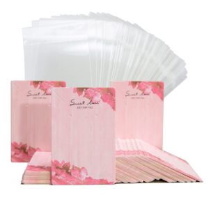 3.5" x 2.4" pink necklace display cards with bags earring display cards sets earring packing holder cards with bags jewelry packing for earring necklace jewelry packing 100pack paper 100pack bags