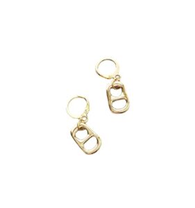gold soda tab charm earrings plated (gold plated)