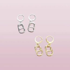 Gold Soda Tab Charm Earrings Plated (Gold Plated)