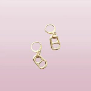 Gold Soda Tab Charm Earrings Plated (Gold Plated)