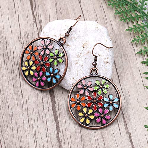 10 Pairs Drop Dangle Earrings Boho National Style Water Drop Bohemian Vintage Statement Long Dangle Earrings for Women (Style 1)