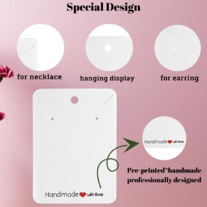 XIANNVXI Earring Cards 100Pcs Earring Display Card for Selling,with Packaging Bags for Earrings Necklace Jewelry Holder Cards -White Earring Card(2''W-3''L)