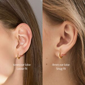 Small Gold Hoop Earrings for Women : 14k Real Gold Plated Hypoallergenic Tiny Cartilage Huggie Girls Ear Jewelry